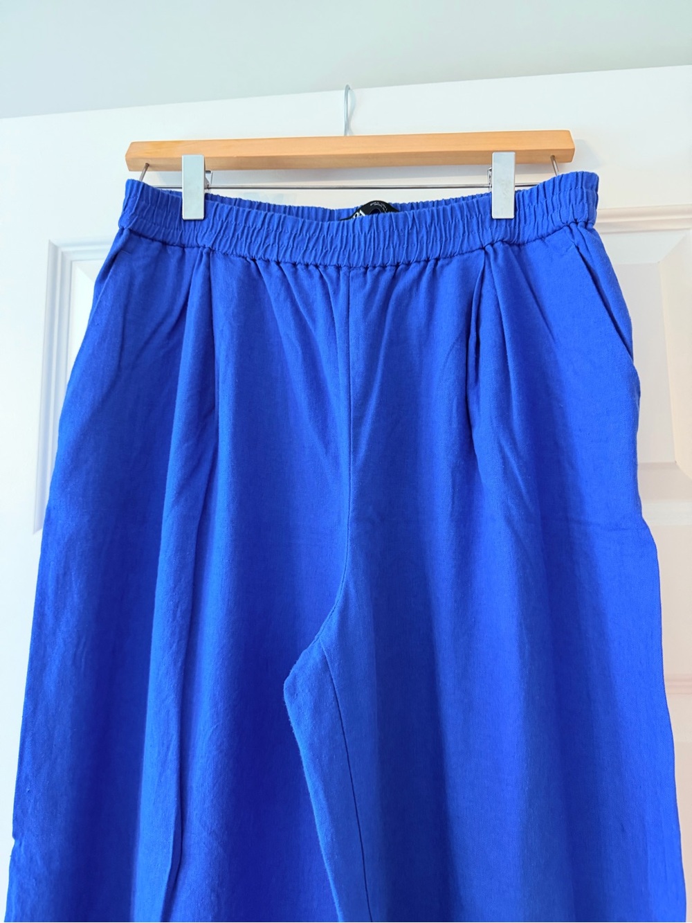 Zara Bright Cobalt Blue Wide-Leg Pants - Picture 2 of 6